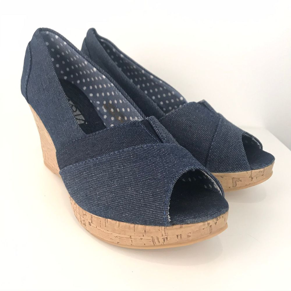 NEW Shoes of Soul Denim Cork Wedges Size 10